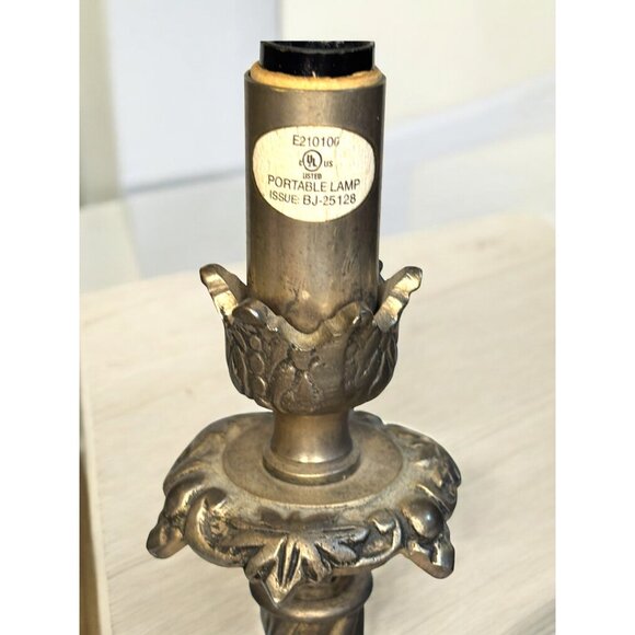 Hollywood Regency Silver Metal Candle Stick Lamp 16" - Picture 4 of 9